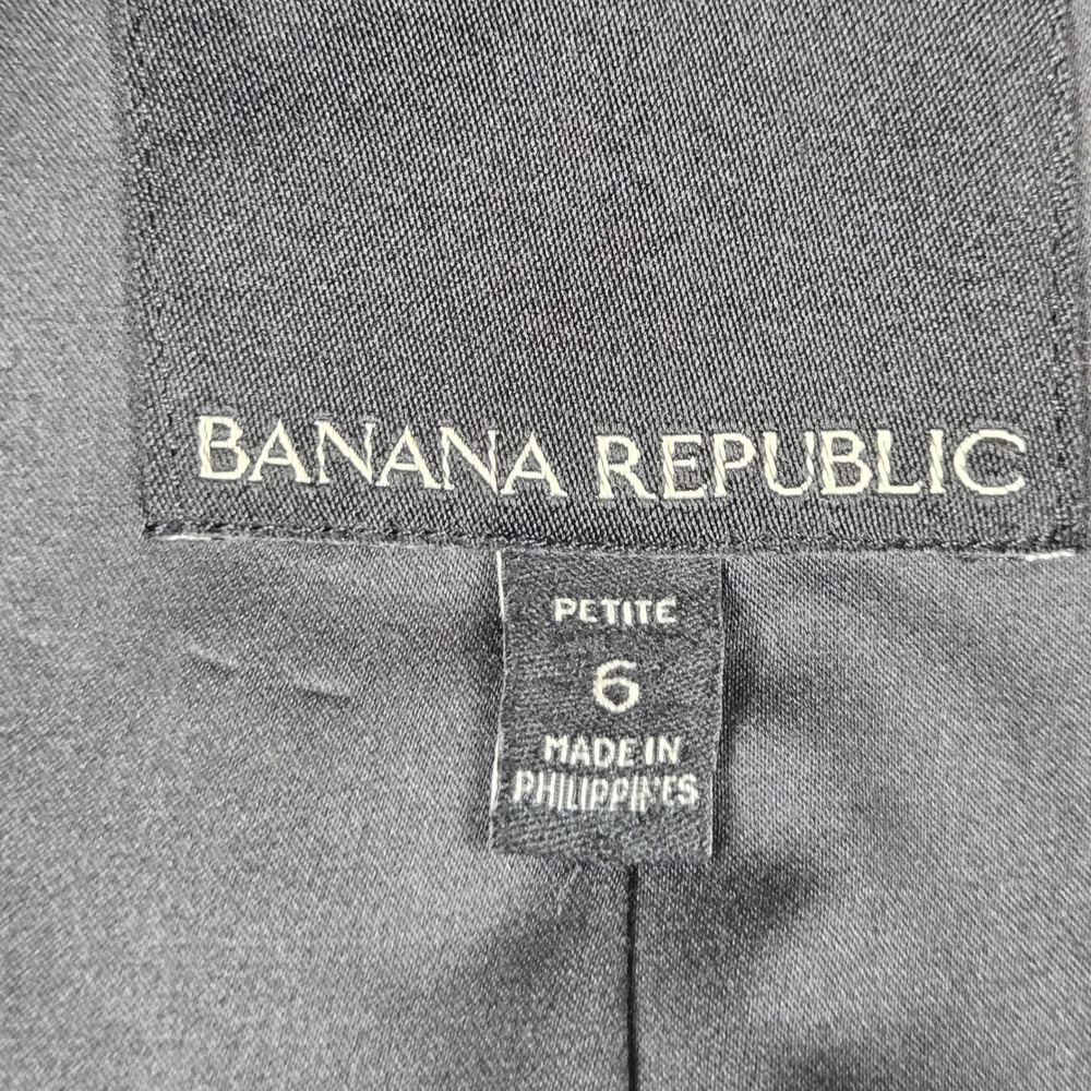 Banana Republic 95% Woo Blazer Womens 6 Petite Black 95%Wool Blend Single Button - Picture 3 of 10